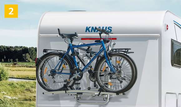 Teilintegrierte Reisemobile von KNAUS 2022 mit Thule Fahrradträger